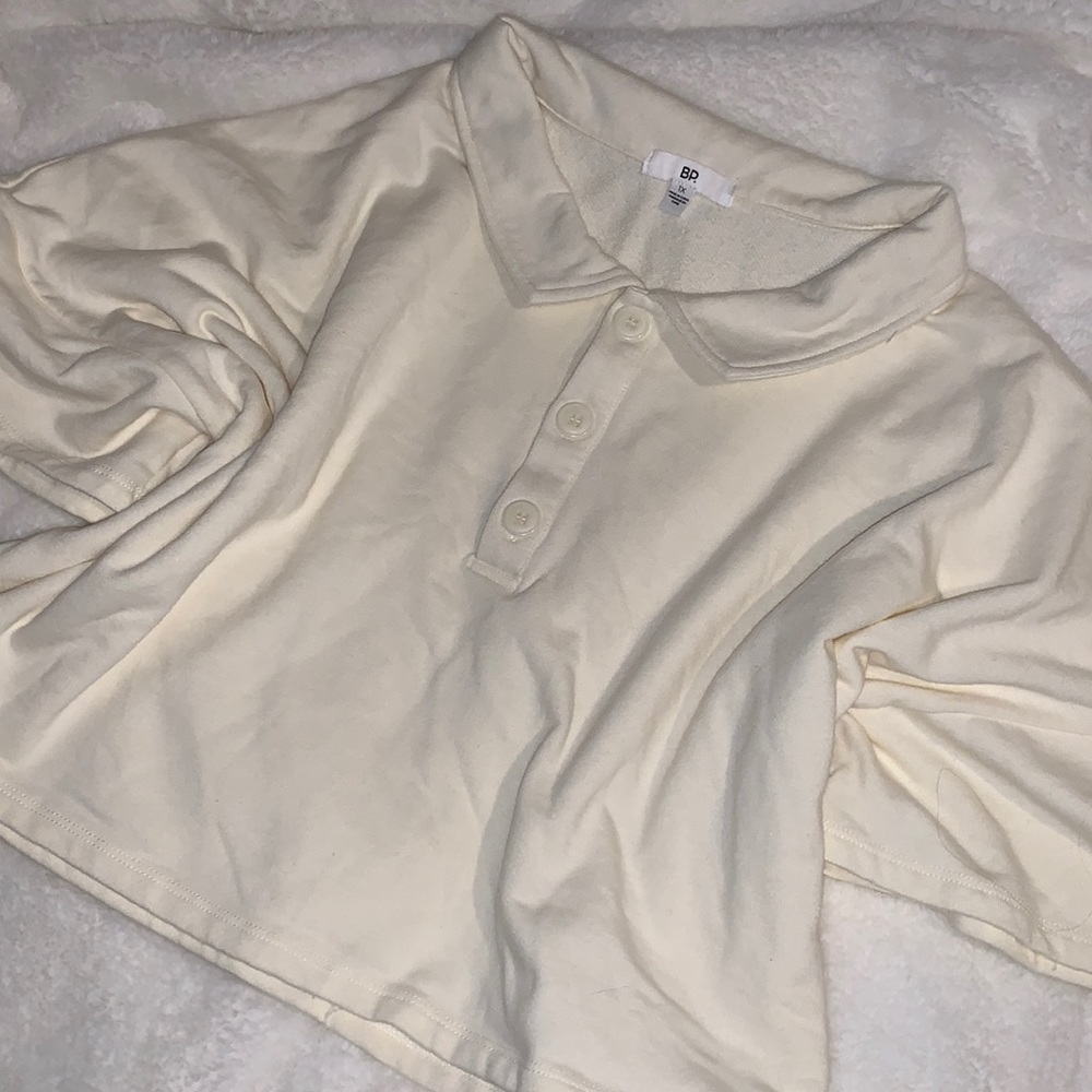 NEW BP Cream Button Top w/ Collar